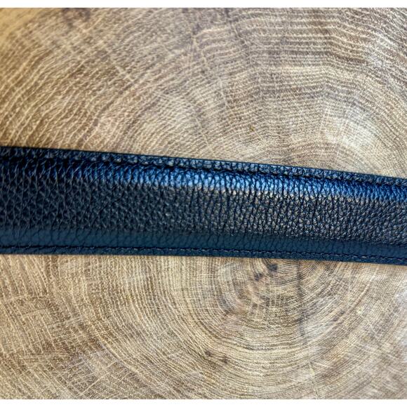 Martin Dingman Luxury Black Leather Men's Belt With Silver Accents size 95/38 - Picture 5 of 10